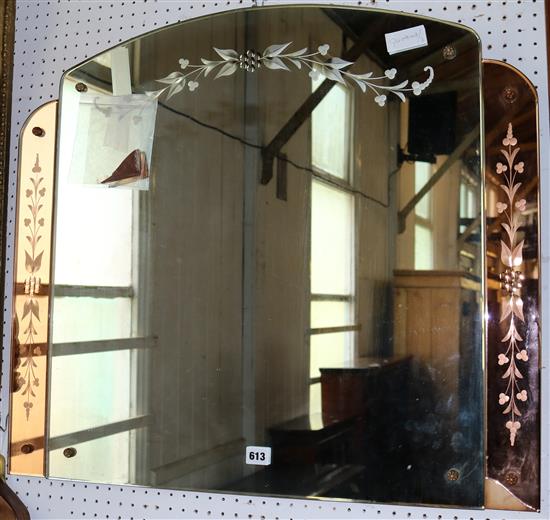 Art Deco mirror with peach panels